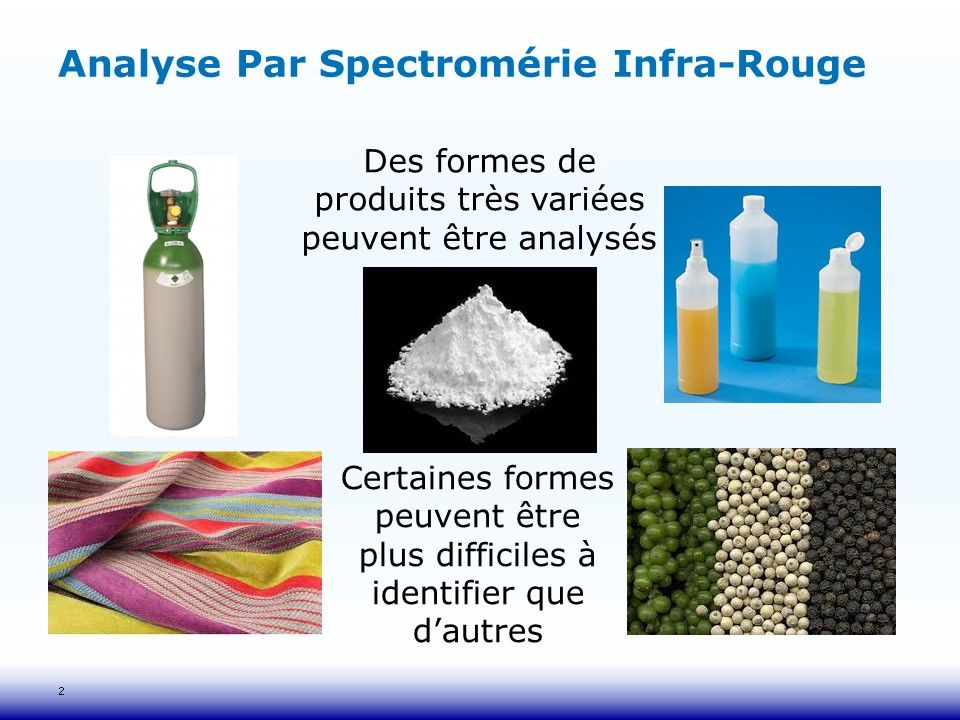 Des formes de produits très variés peuvent être analysés